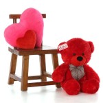 2.5 Feet Red Big Teddy Bear with a Bow